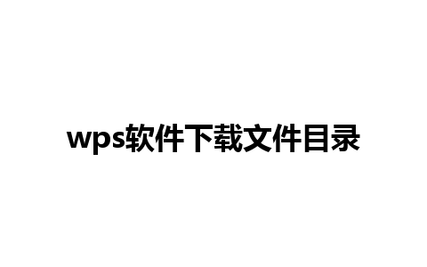 wps软件下载文件目录