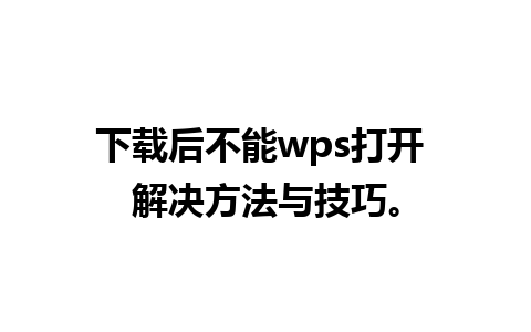 下载后不能wps打开 解决方法与技巧。