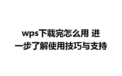 wps下载完怎么用 进一步了解使用技巧与支持