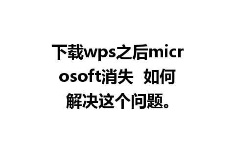 下载wps之后microsoft消失  如何解决这个问题。