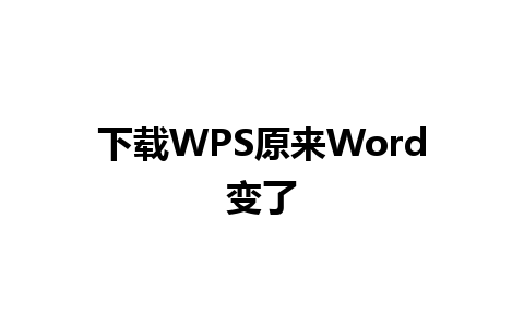 下载WPS原来Word变了