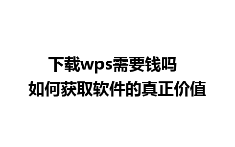 下载wps需要钱吗  如何获取软件的真正价值