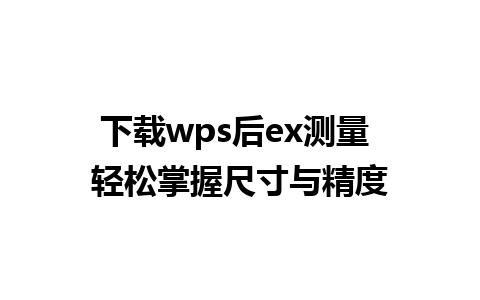 下载wps后ex测量 轻松掌握尺寸与精度