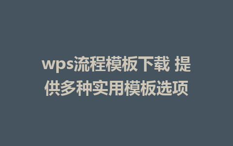 wps流程模板下载 提供多种实用模板选项