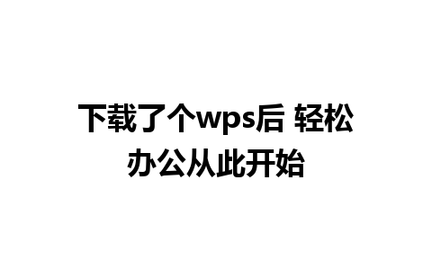 下载了个wps后 轻松办公从此开始