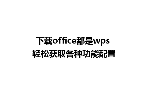 下载office都是wps 轻松获取各种功能配置