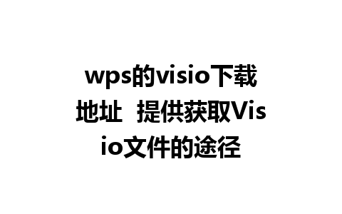 wps的visio下载地址  提供获取Visio文件的途径