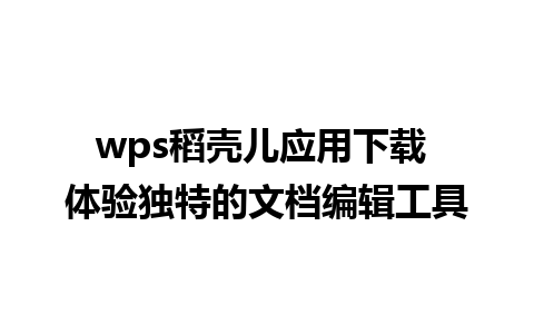 wps稻壳儿应用下载 体验独特的文档编辑工具