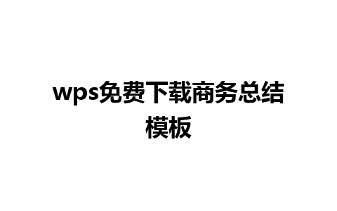 wps免费下载商务总结模板