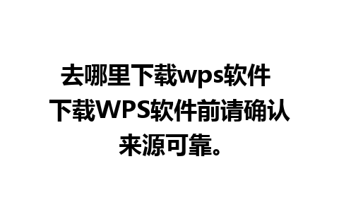 去哪里下载wps软件 下载WPS软件前请确认来源可靠。