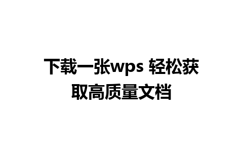 下载一张wps 轻松获取高质量文档