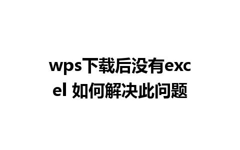 wps下载后没有excel 如何解决此问题