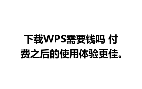 下载WPS需要钱吗 付费之后的使用体验更佳。