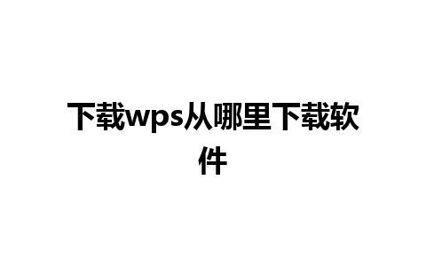 下载wps从哪里下载软件