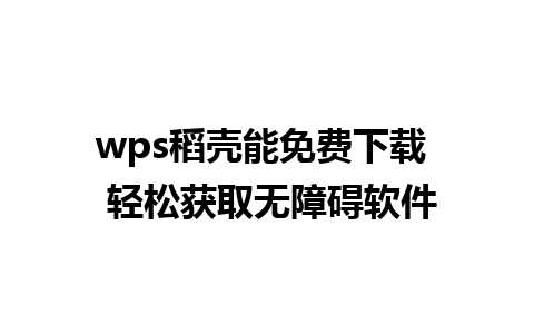 wps稻壳能免费下载  轻松获取无障碍软件