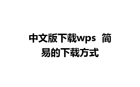 中文版下载wps  简易的下载方式