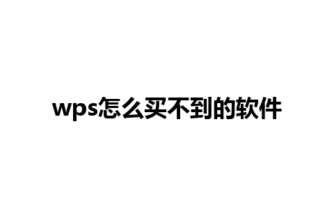 wps怎么买不到的软件