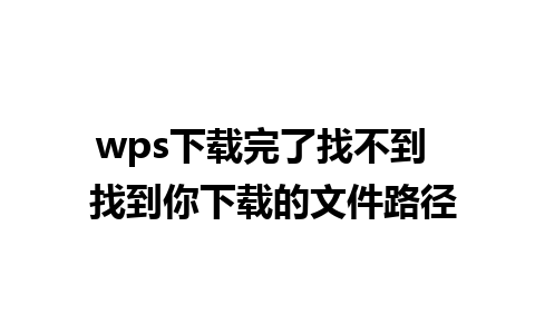 wps下载完了找不到  找到你下载的文件路径