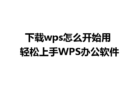 下载wps怎么开始用 轻松上手WPS办公软件