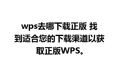 wps去哪下载正版 找到适合您的下载渠道以获取正版WPS。