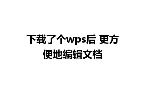 下载了个wps后 更方便地编辑文档