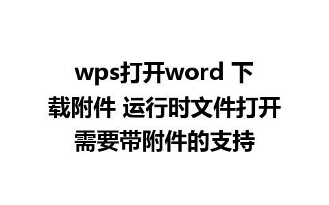 wps打开word 下载附件 运行时文件打开需要带附件的支持