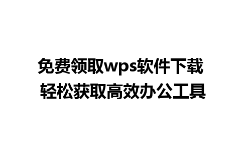 免费领取wps软件下载 轻松获取高效办公工具