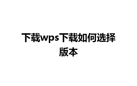 下载wps下载如何选择版本