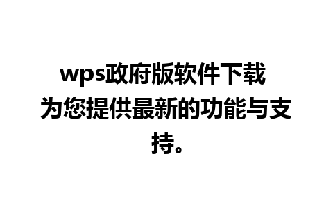 wps政府版软件下载 为您提供最新的功能与支持。