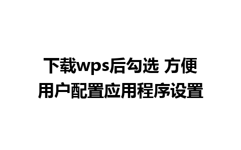 下载wps后勾选 方便用户配置应用程序设置