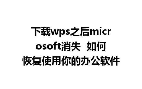 下载wps之后microsoft消失  如何恢复使用你的办公软件