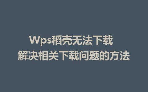 Wps稻壳无法下载  解决相关下载问题的方法