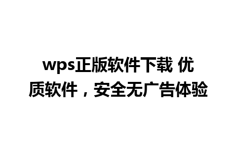 wps正版软件下载 优质软件，安全无广告体验