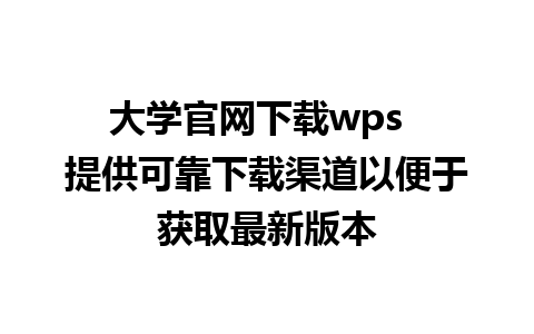 大学官网下载wps  提供可靠下载渠道以便于获取最新版本