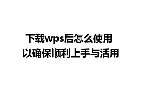 下载wps后怎么使用 以确保顺利上手与活用