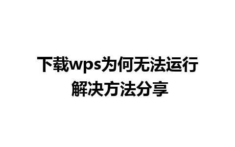 下载wps为何无法运行 解决方法分享