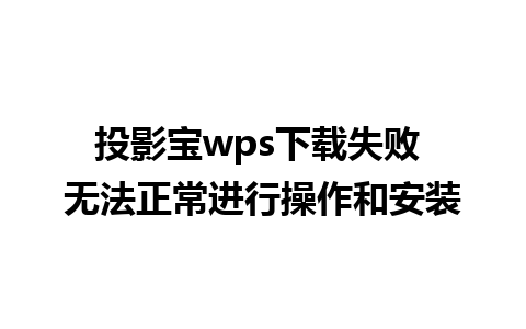 投影宝wps下载失败 无法正常进行操作和安装