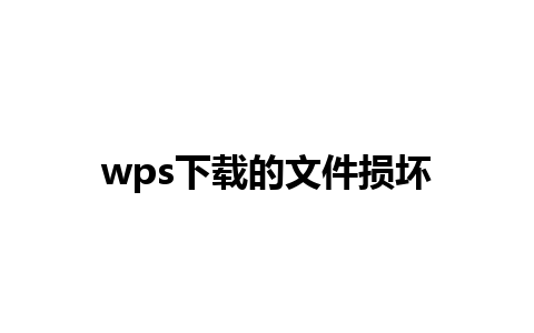 wps下载的文件损坏