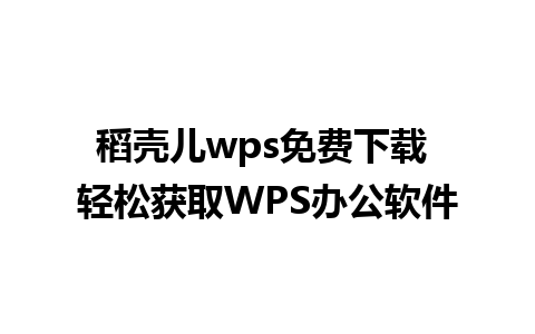 稻壳儿wps免费下载 轻松获取WPS办公软件