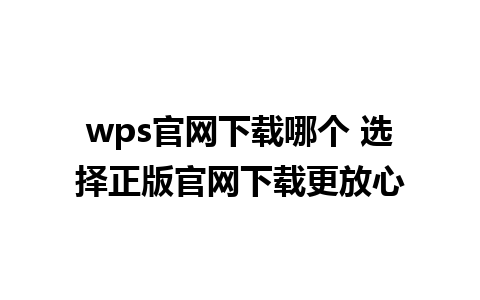 wps官网下载哪个 选择正版官网下载更放心