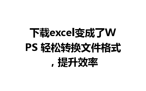 下载excel变成了WPS 轻松转换文件格式，提升效率