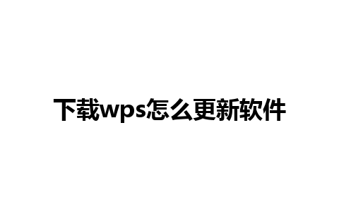 下载wps怎么更新软件 