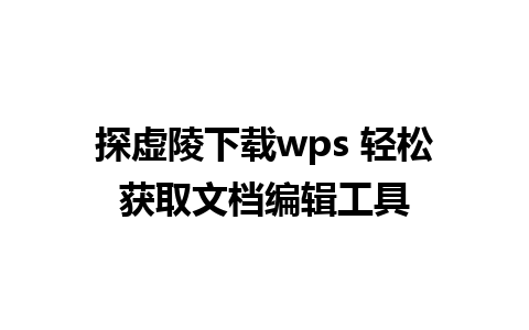 探虚陵下载wps 轻松获取文档编辑工具